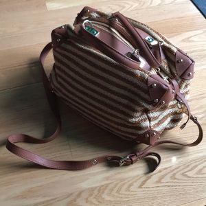 BADGLEY MISCHKA Woven Tote Crossbody Bag